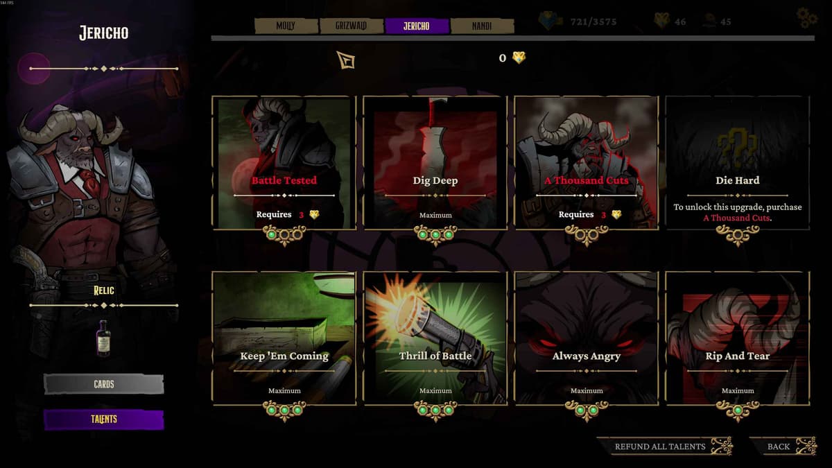 Character talent tree system showing skill progression paths